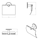 Portarrollos de baño Cosmic Duo Round Croquis 4