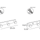 Percha triple de baño Mediterranea de baño Bahía Croquis 2