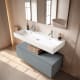 Conjunto mueble de baño con lavabo de cerámica de 12 cm de alto y cajonera Viso Nomad Principal 9