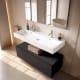 Conjunto mueble de baño con lavabo de cerámica de 12 cm de alto y cajonera Viso Nomad Principal 8