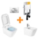 Pack inodoro suspendido + cisterna empotrada + pulsador + bide Unisan Sanindusa Look Principal 0