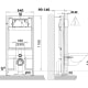 Pack inodoro suspendido + cisterna empotrada + pulsador + bide Unisan Sanindusa Look Croquis 11