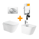 Pack inodoro + cisterna empotrada + pulsador + bide Unisan Sanindusa Look Principal 0