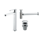Pack Grifo de lavabo caño alto Imex Roma + Válvula click-clack + Sifón Principal 0