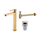 Pack Grifo de lavabo caño alto Imex Roma + Válvula click-clack + Sifón Principal 2