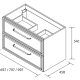 Conjunto mueble de baño Salgar Runa con lavabo sobre encimera Croquis 17