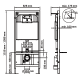 Pack inodoro suspendido + cisterna empotrada Bruntec Square Croquis 4