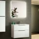 Conjunto mueble de baño fondo reducido 41cm Coycama Comet tirador negro Principal 1