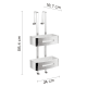 Porta objetos doble colgable para ducha Gedy Poseidon Croquis 4