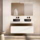 Mueble de baño con encimera de madera 10 cm de altura en color Cala con cajonera Visobath Nomad Principal 4