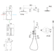 Conjunto de ducha empotrado Imex Bless Croquis 30
