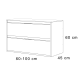 Mueble de baño con encimera Piedra Compactada blanca Bruntec Artemisa Croquis 10