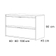 Mueble de baño con encimera Piedra Compactada blanca Bruntec Artemisa Croquis 14