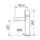 Grifo de lavabo Lluvibath Tívoli Croquis 2