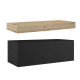 Mueble de baño con encimera de madera 10 cm de altura en color Roble Costa con cajonera Visobath Nomad Principal 11