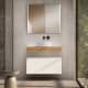 Mueble de baño con encimera de madera 10 cm de altura en color Roble Costa con cajonera Visobath Nomad Principal 0