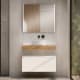 Mueble de baño con encimera de madera 10 cm de altura en color Roble Costa con cajonera Visobath Nomad Principal 0