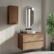 Mueble de baño color madera laminada con encimera de madera Bruntec Vilma Principal 2