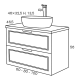 Conjunto mueble de baño con lavabo sobre encimera Sanchís Alma Croquis 2