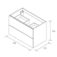 Conjunto mueble de baño con lavabo sobre encimera Salgar Morai Croquis 6