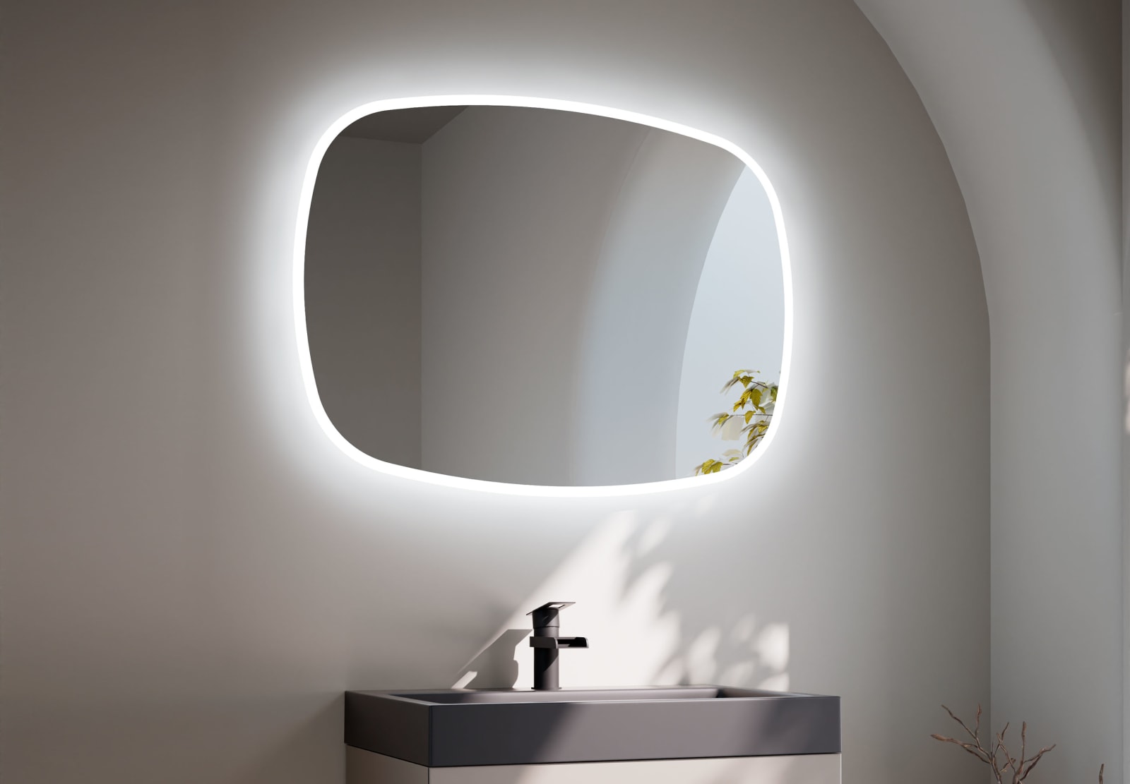 Espejo de baño con luz LED Bruntec Selene Principal 0