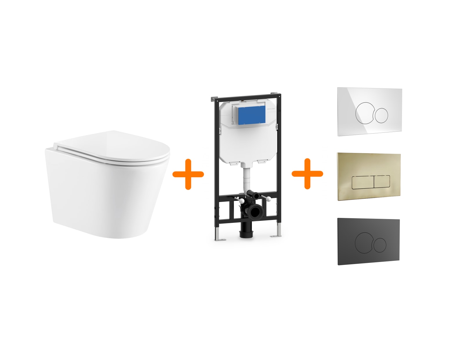 Pack inodoro + cisterna empotrada + pulsador Bruntec Lisboa Principal 0