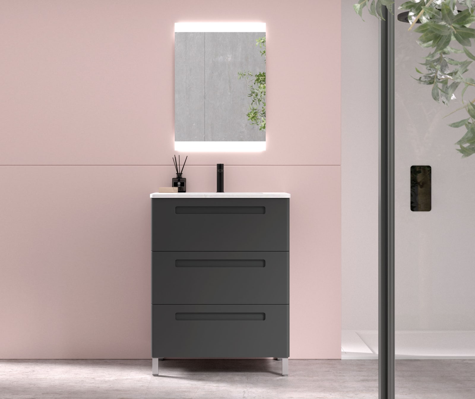Conjunto mueble de baño de fondo reducido 39 cm Avila Dos Paris Principal 0