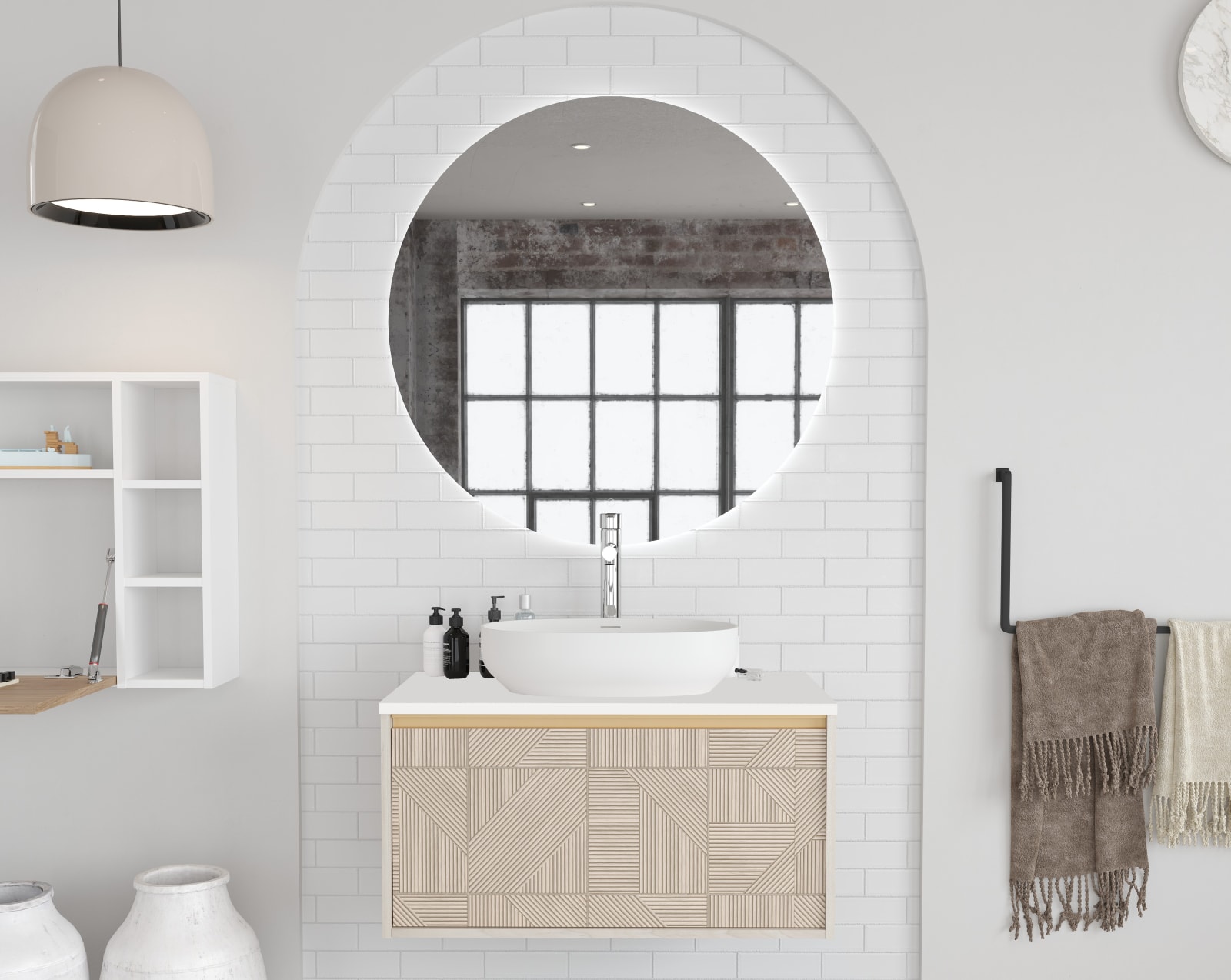 Mueble de baño con encimera de madera hidrófuga Torvisco Duc Principal 0