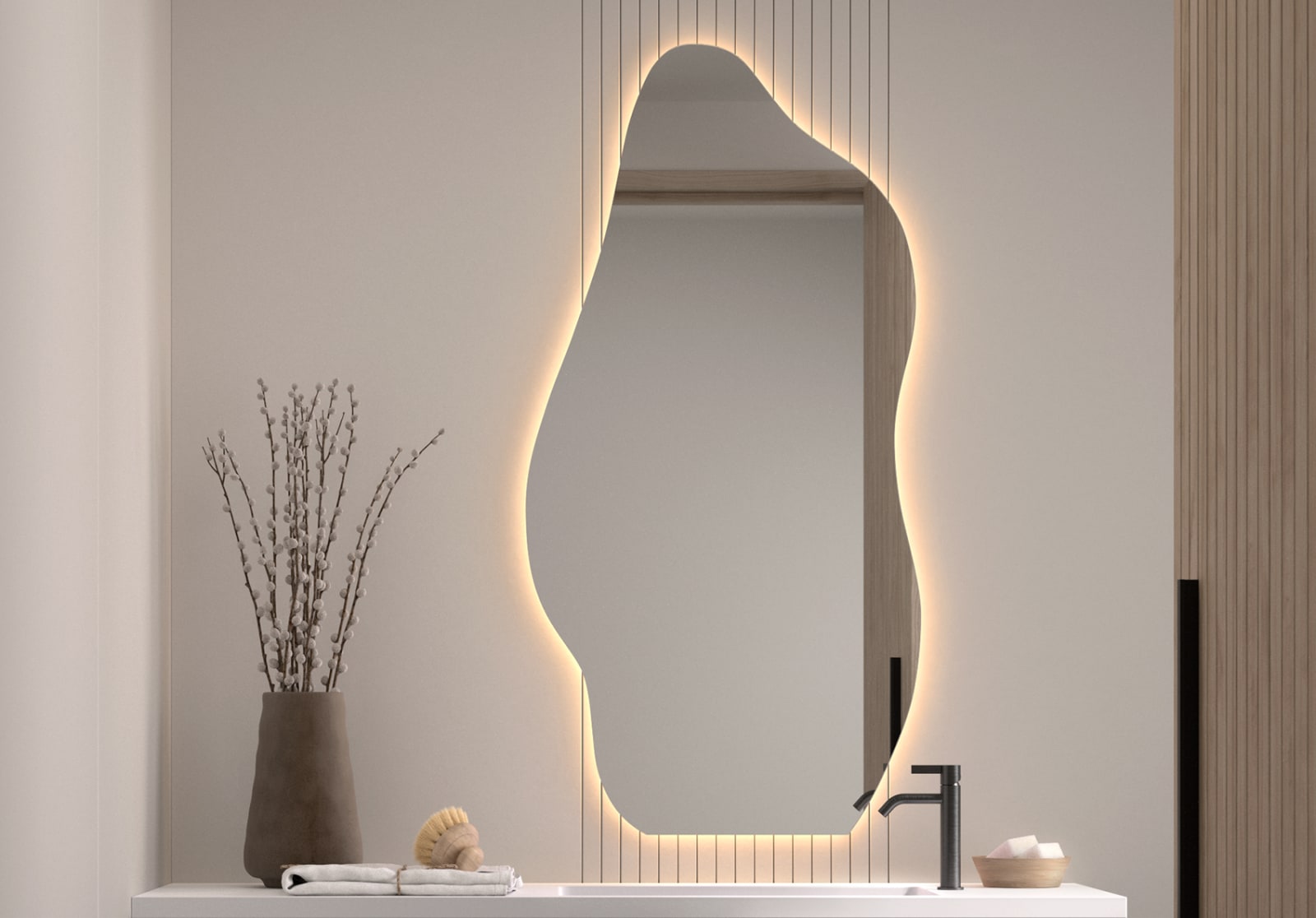 Espejo de baño con luz LED Bruntec Nature Principal 0