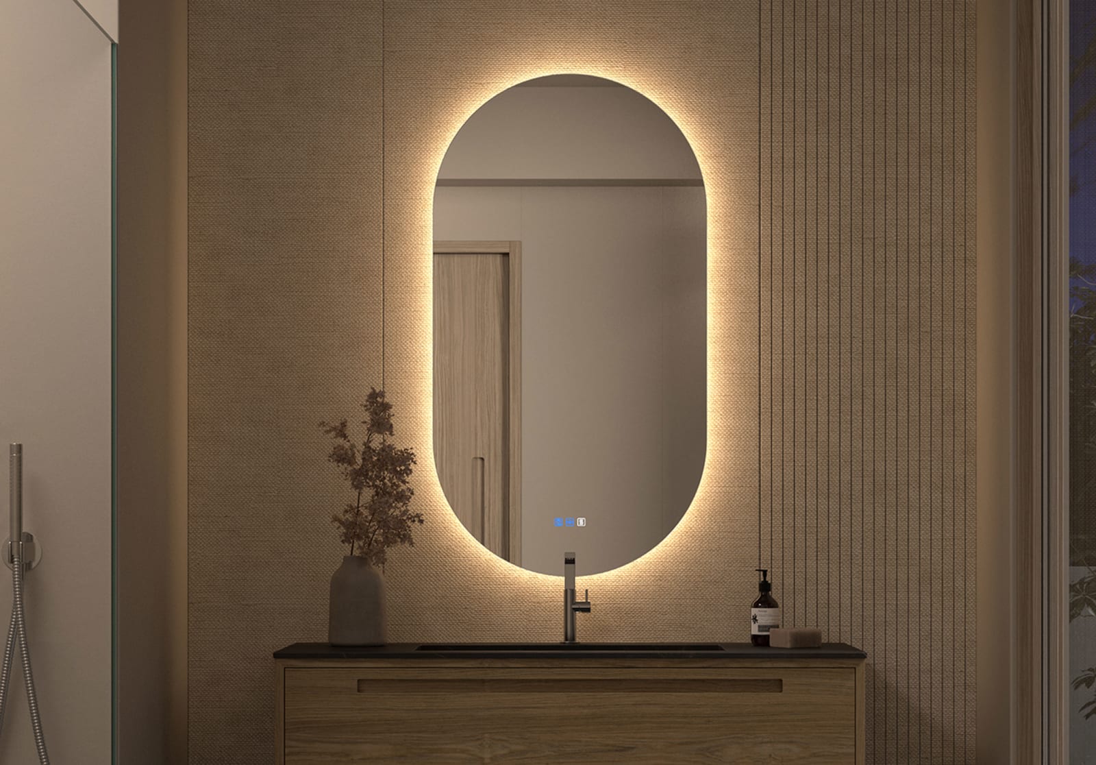 Espejo de baño con luz LED Bruntec Delta Principal 0