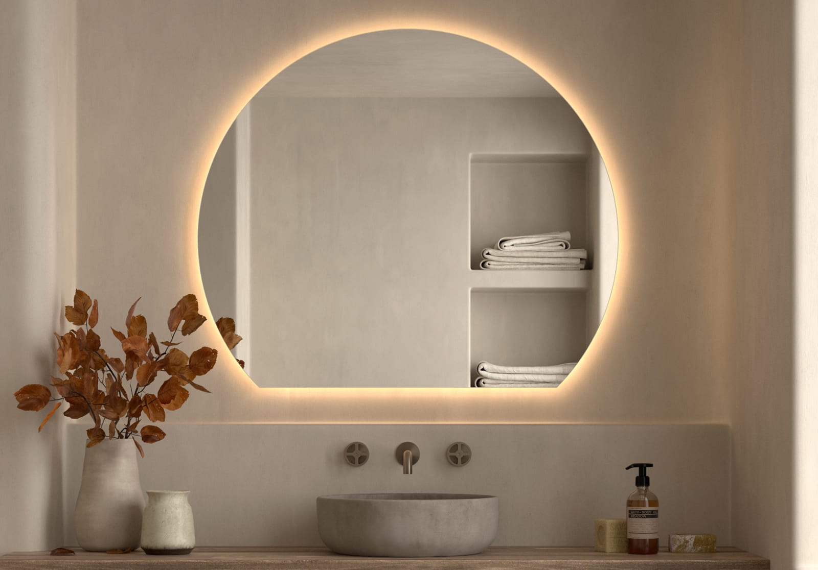 Espejo media luna con luz LED Bruntec Zoni Principal 0