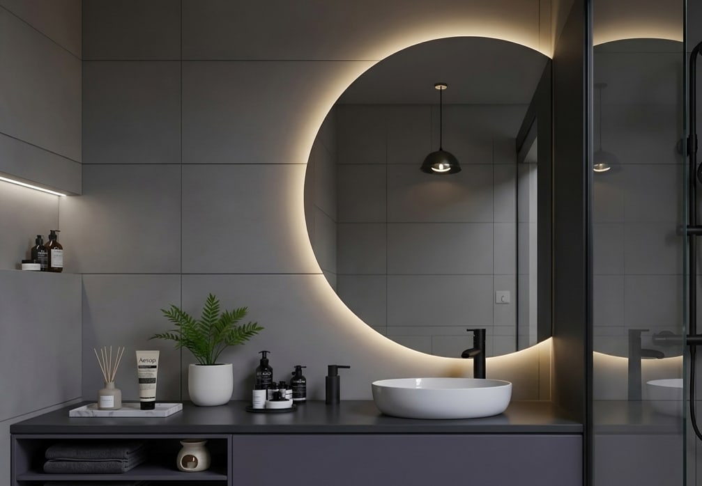 Espejo media luna con luz LED Bruntec Zoni Principal 0
