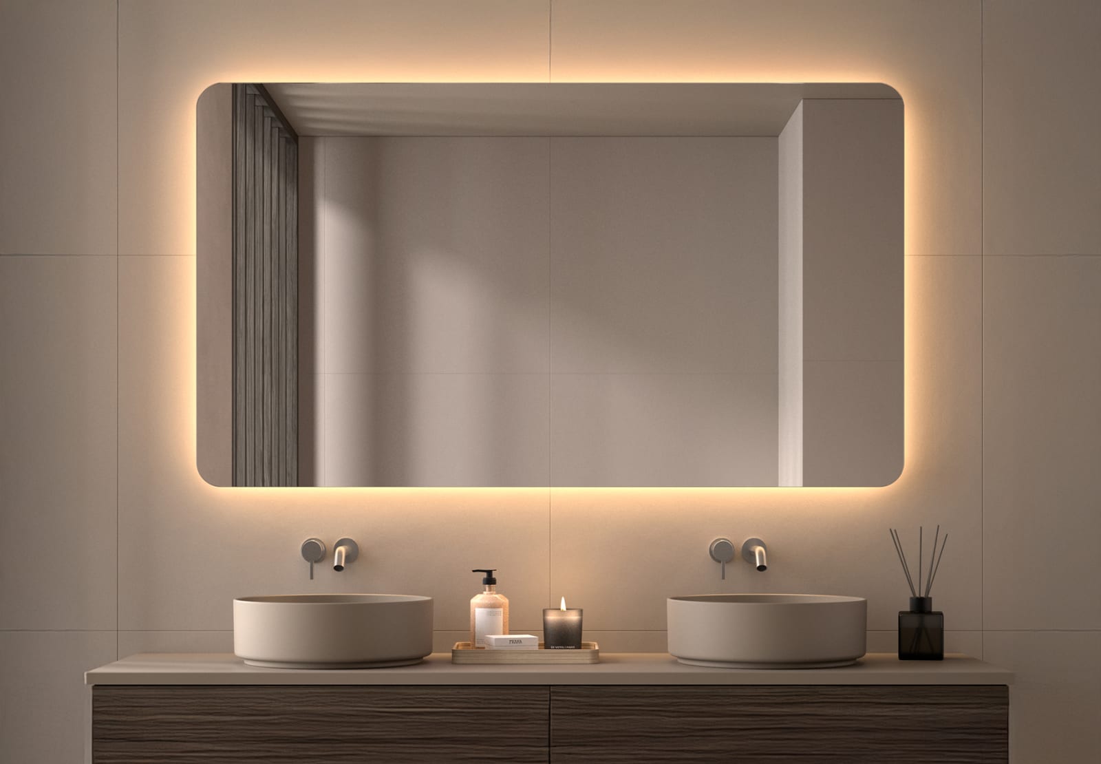 Espejo de baño con luz LED Bruntec Drako Principal 0