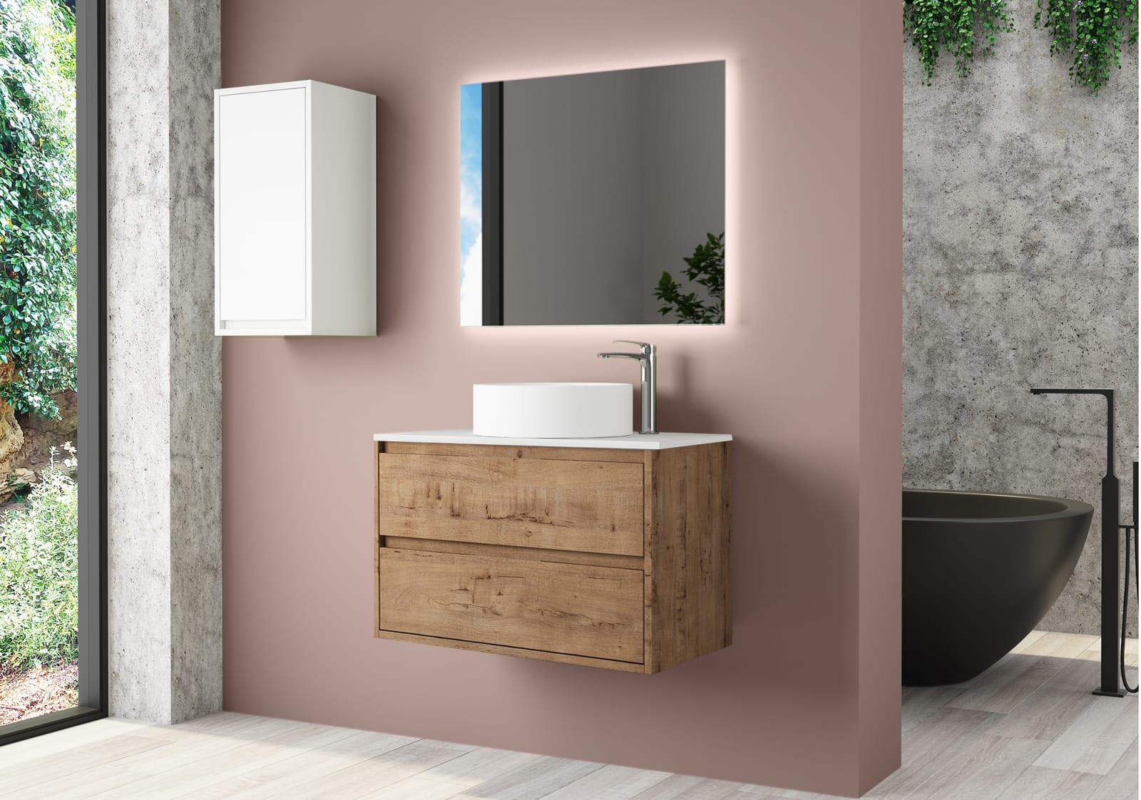 Mueble de baño con encimera de Solid Surface Bruntec Boston Principal 0