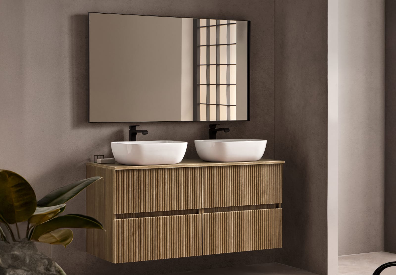 Conjunto mueble de baño con lavabo sobre encimera Sanchís Etna Principal 0