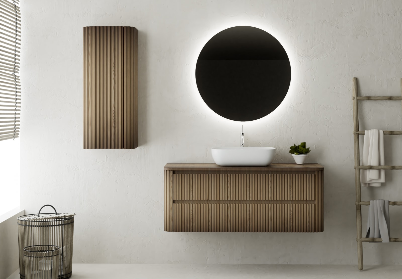 Mueble de baño con encimera de madera maciza Bruntec Baviera Principal 0