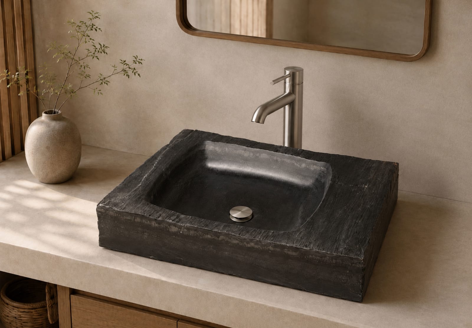Lavabo de mármol natural Bruntec Pizarra Principal 0