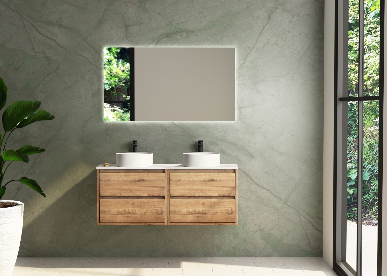Mueble de baño con encimera de resina Bruntec Boston Principal 0