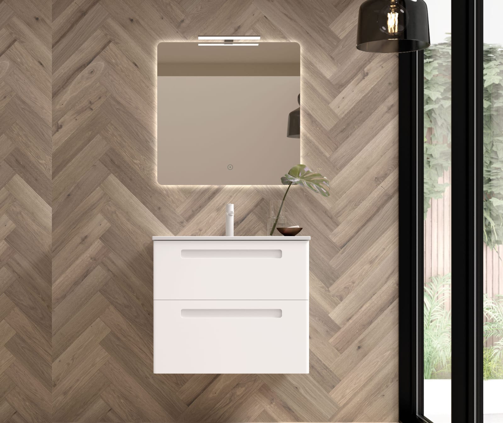 Conjunto mueble de baño de fondo reducido 39 cm Ávila Dos Paris Principal 0