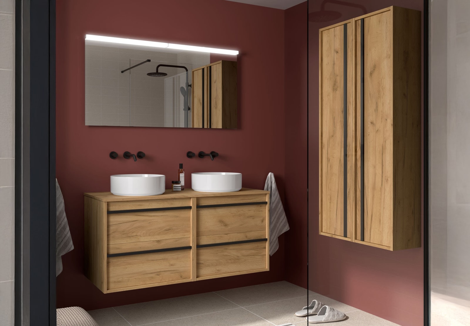 Mueble de baño con encimera de madera Salgar Attila Principal 0