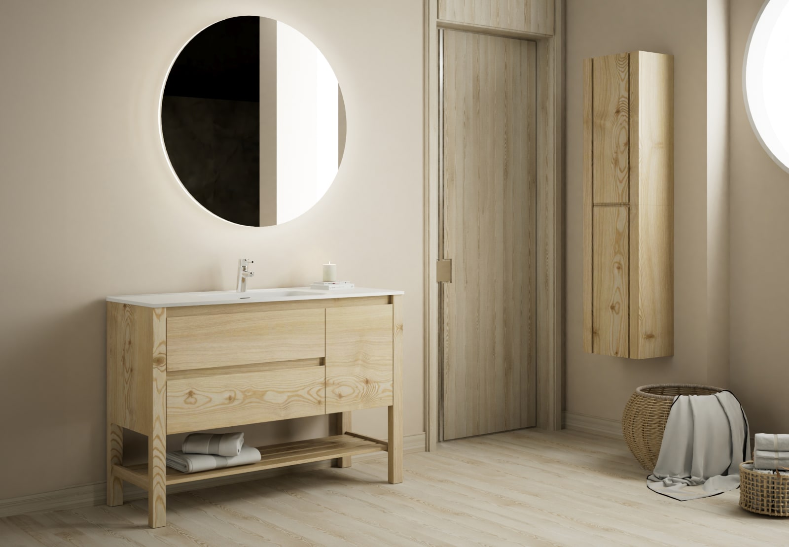 Conjunto de mueble de baño de madera maciza Bruntec Laponia Principal 0
