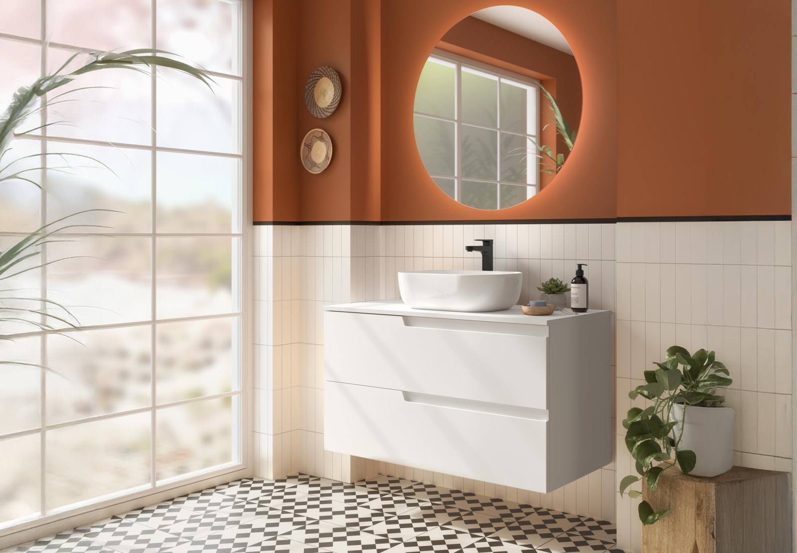 Mueble de baño con encimera del mismo color del mueble Salgar Vima Principal 0