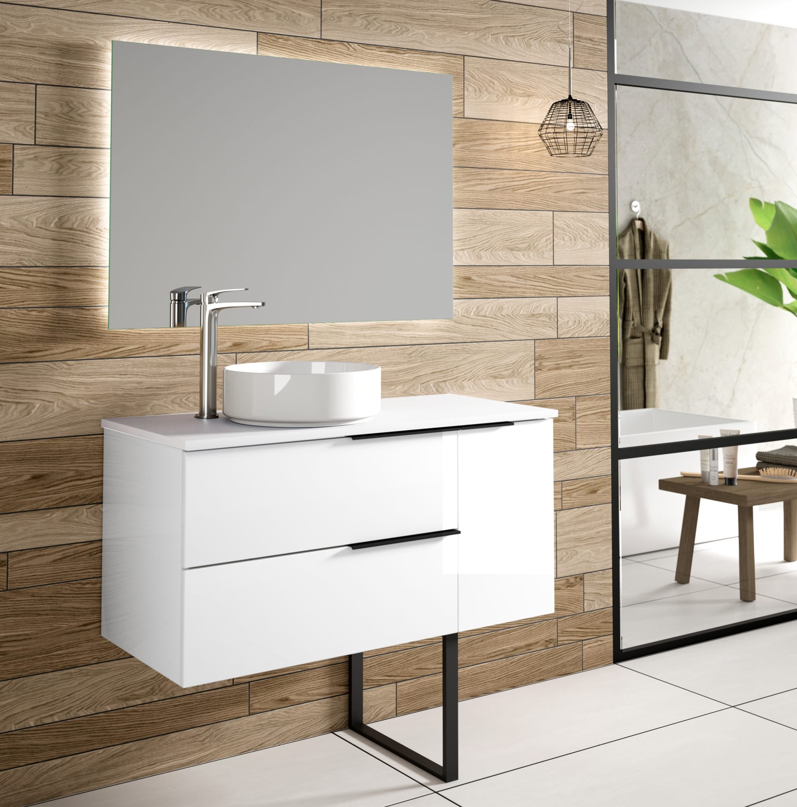 Mueble de baño con encimera de Solid Surface Bruntec Coban Principal 0