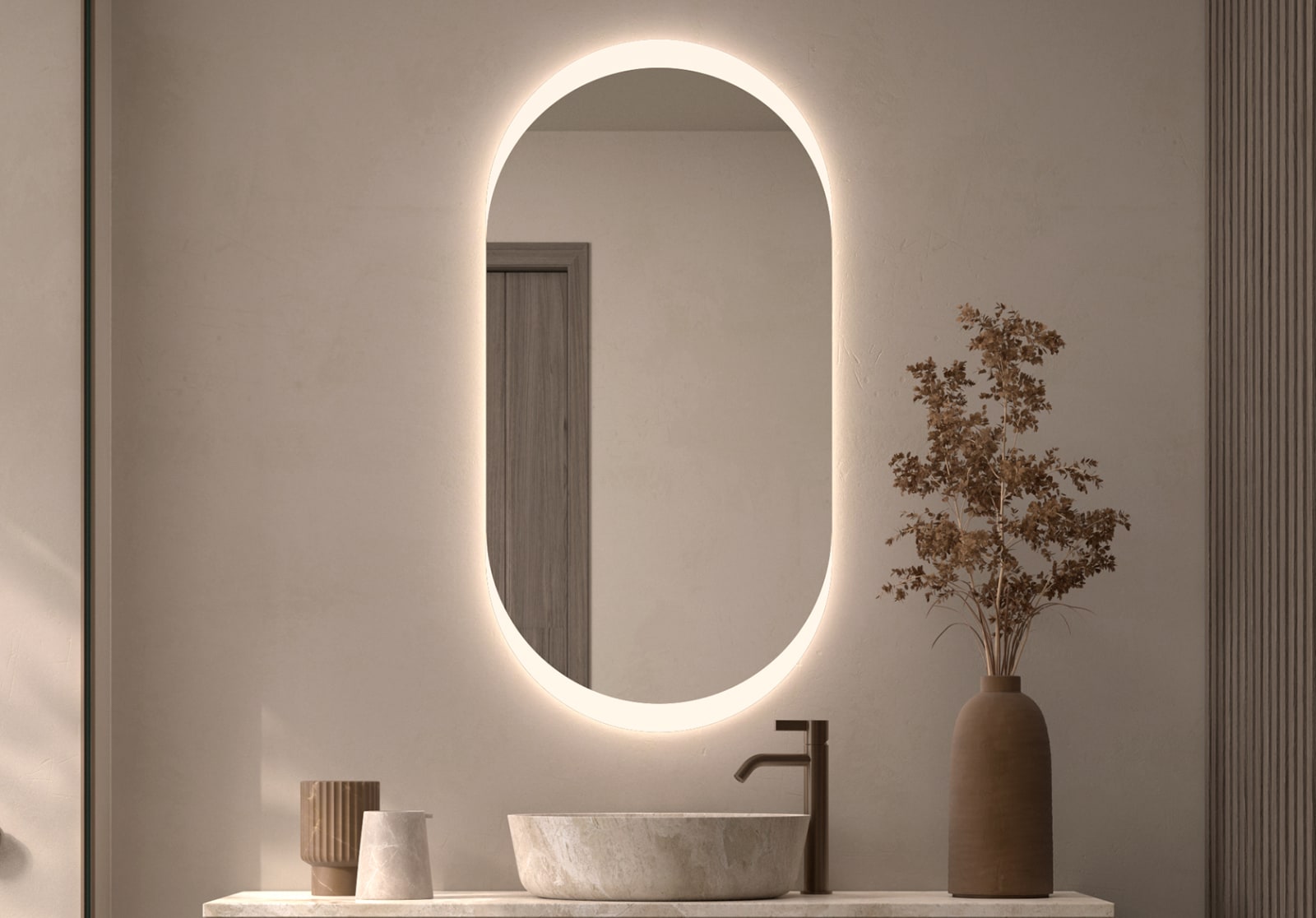 Espejo de baño con luz LED Bruntec Pol Principal 0
