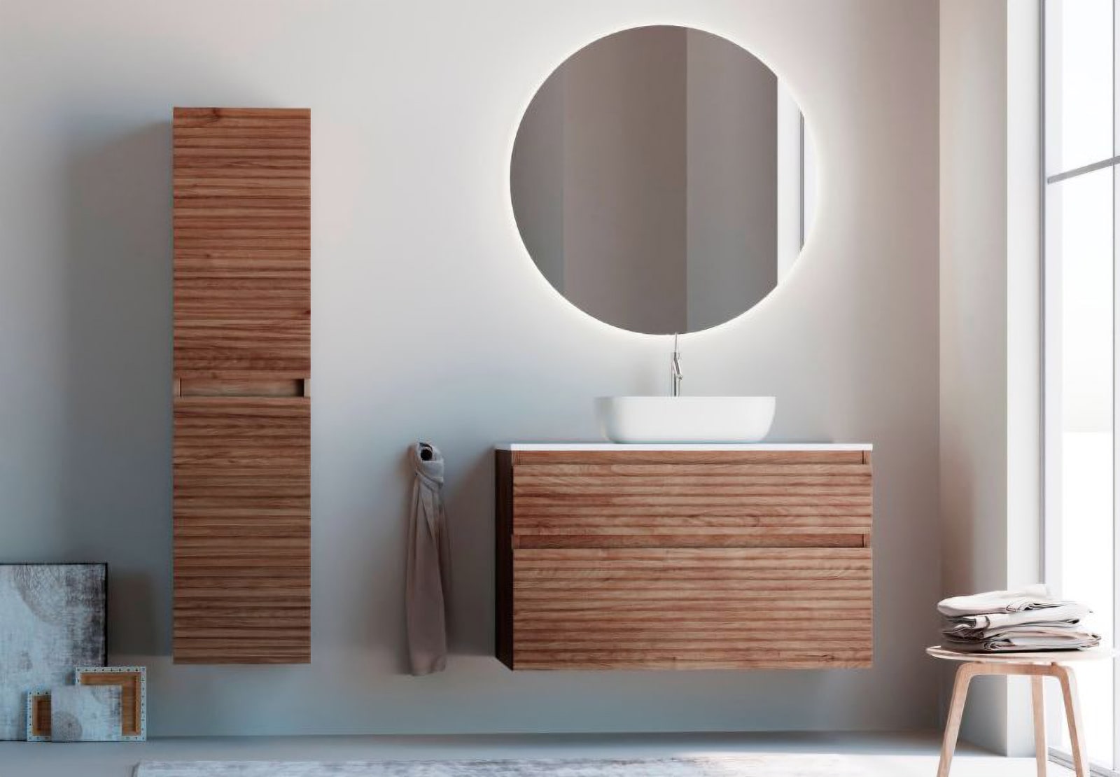 Mueble de baño madera maciza con encimera de solid surface Bruntec Alpes 5 Principal 0