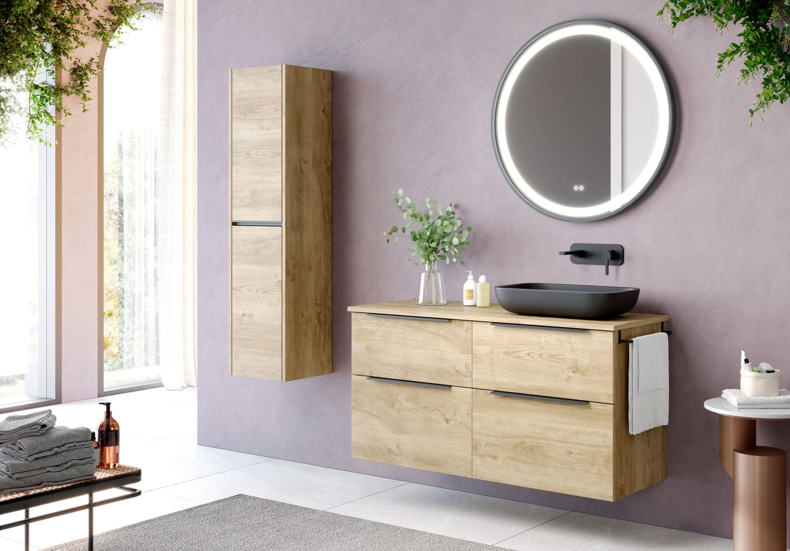 Mueble de baño con encimera de madera Galsaky Coycama Principal 0