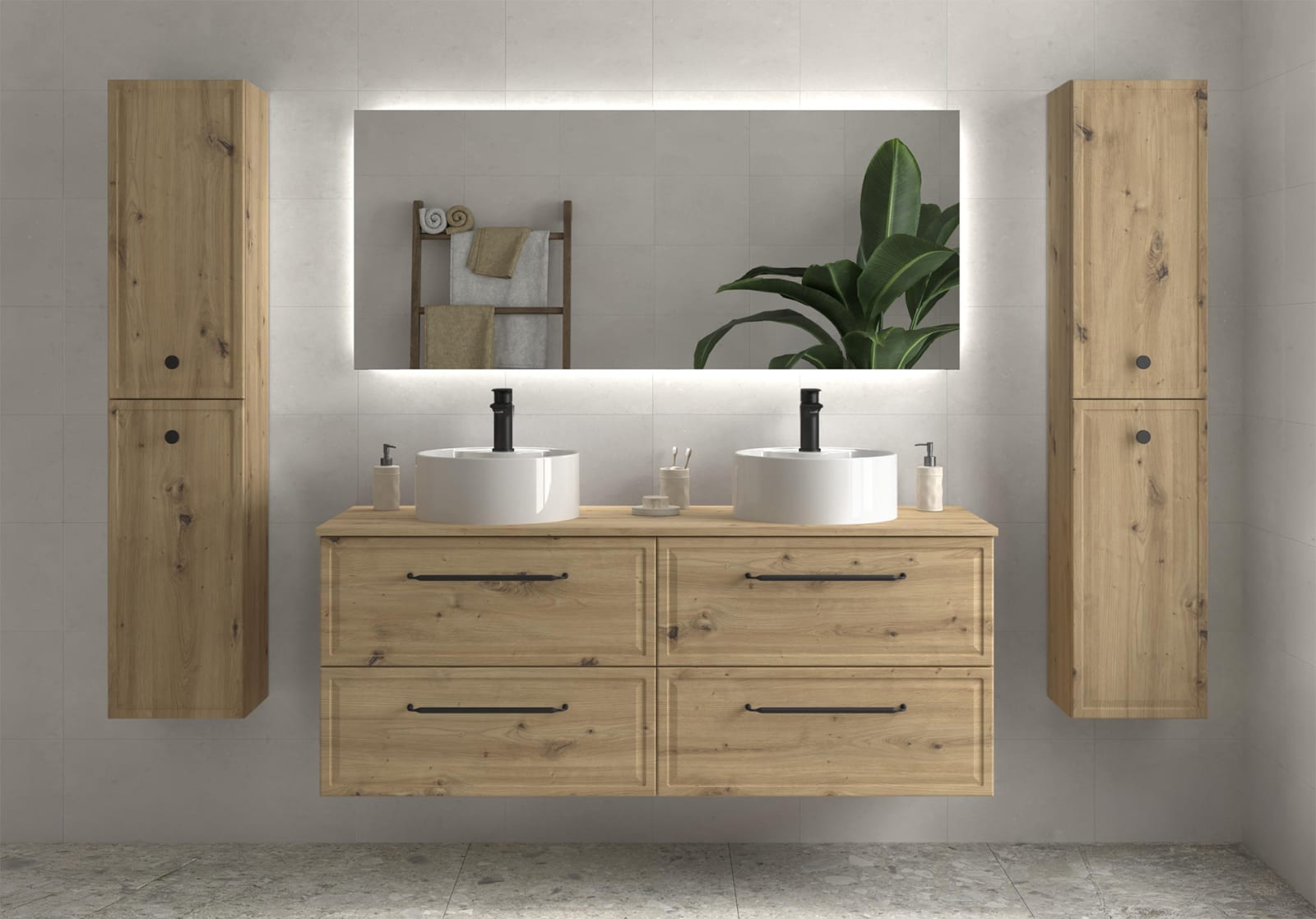 Conjunto mueble de baño Salgar Runa con lavabo sobre encimera Principal 0