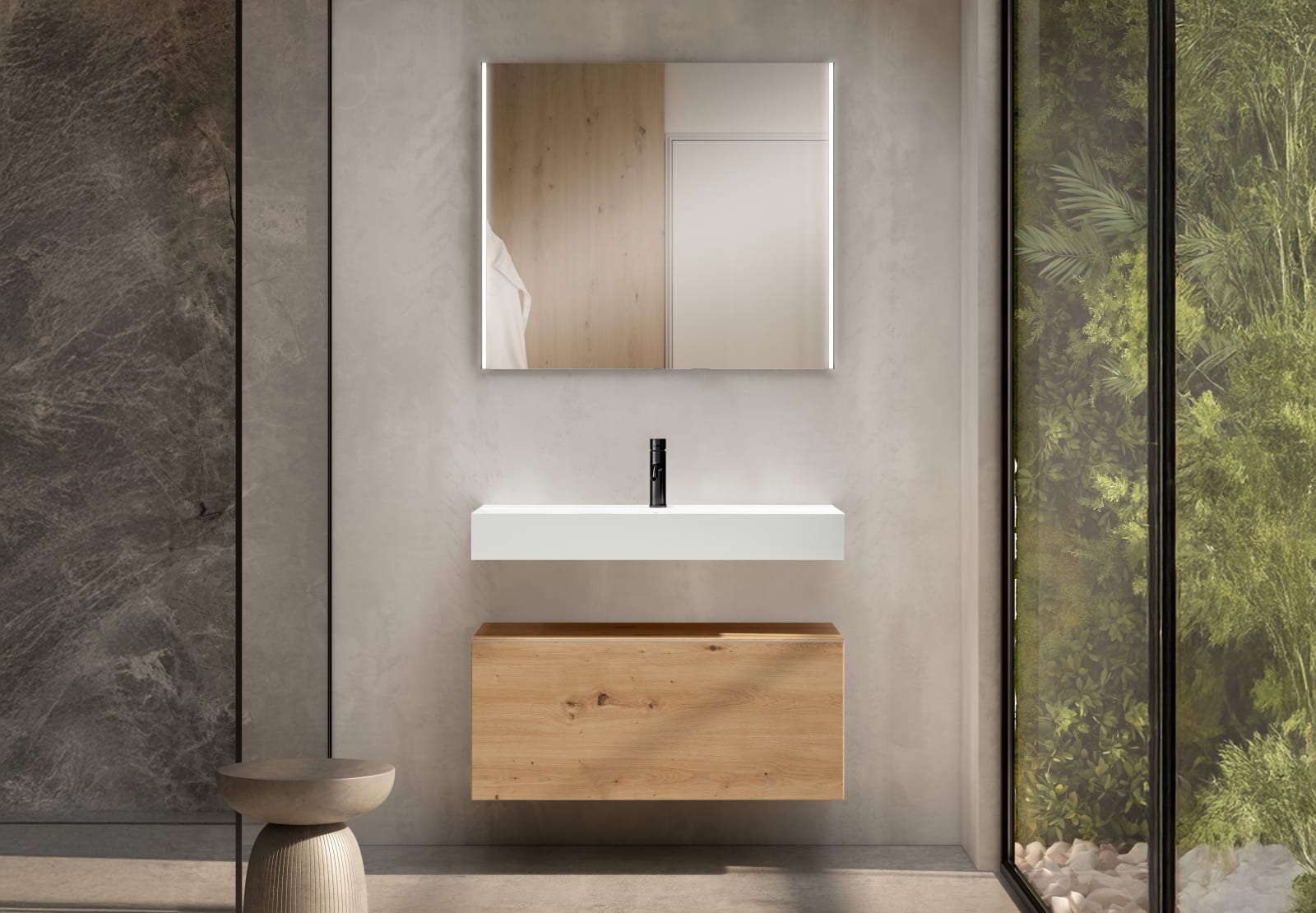 Conjunto mueble de baño Viso con lavabo Solid y cajonera Nomad Principal 0