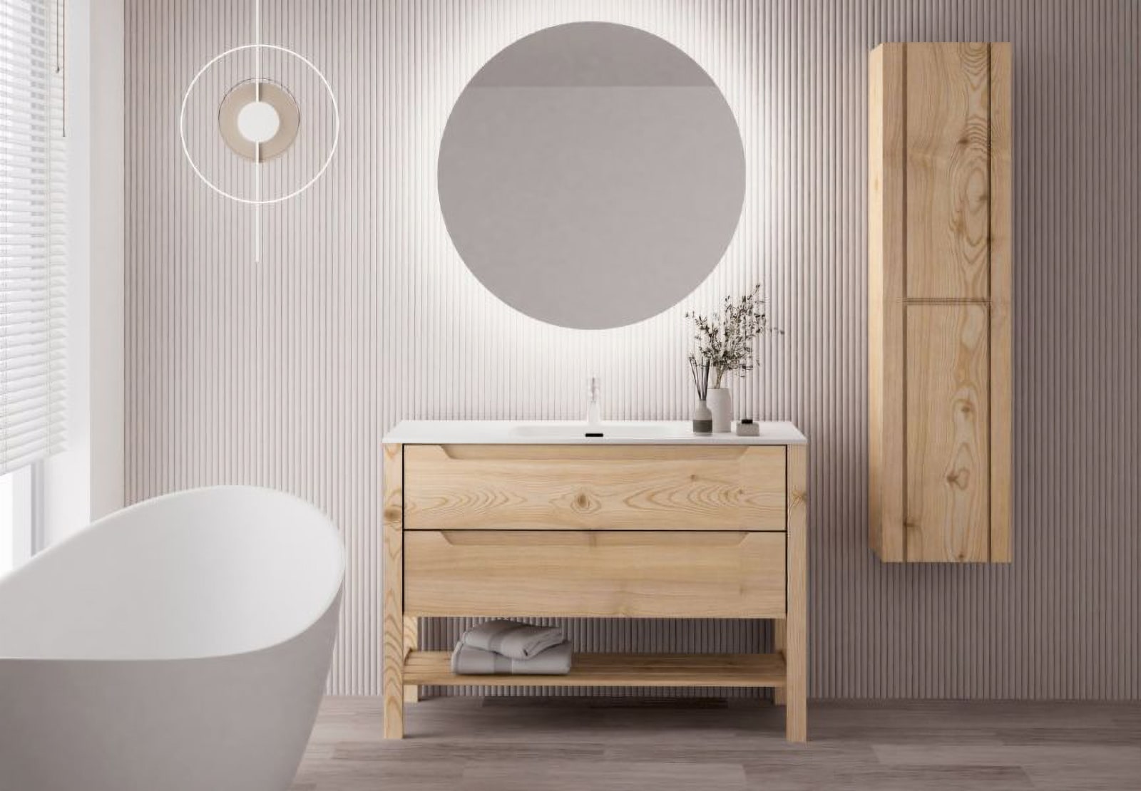 Conjunto de mueble de baño de madera maciza Bruntec Laponia Principal 0