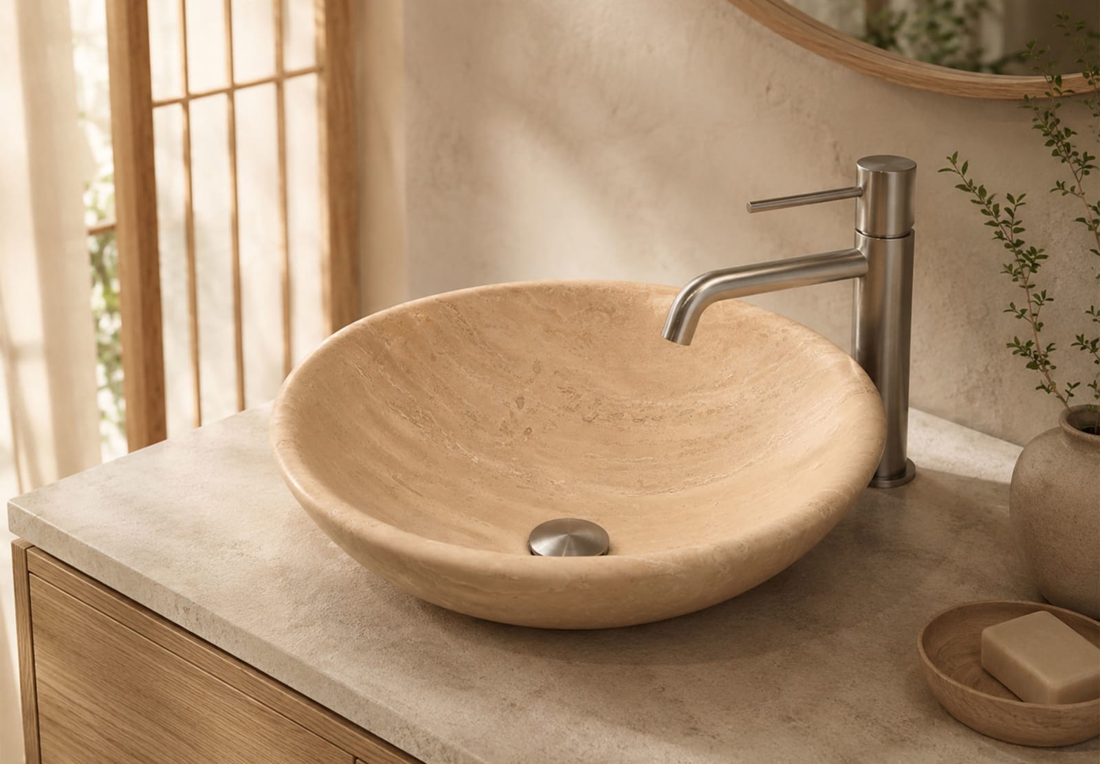 Lavabo de mármol natural Bruntec Wessel Principal 0